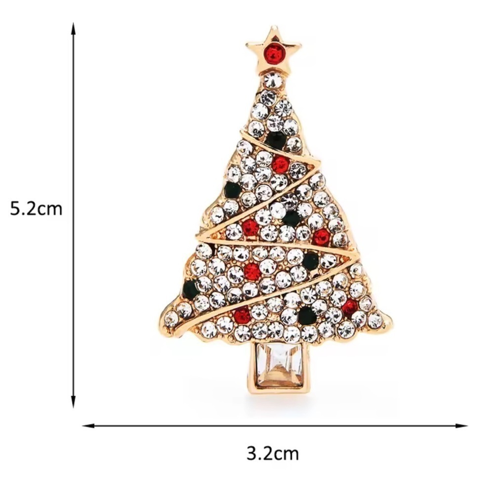 Christmas Tree Diamond Crystal Brooch - Picture 4 of 4